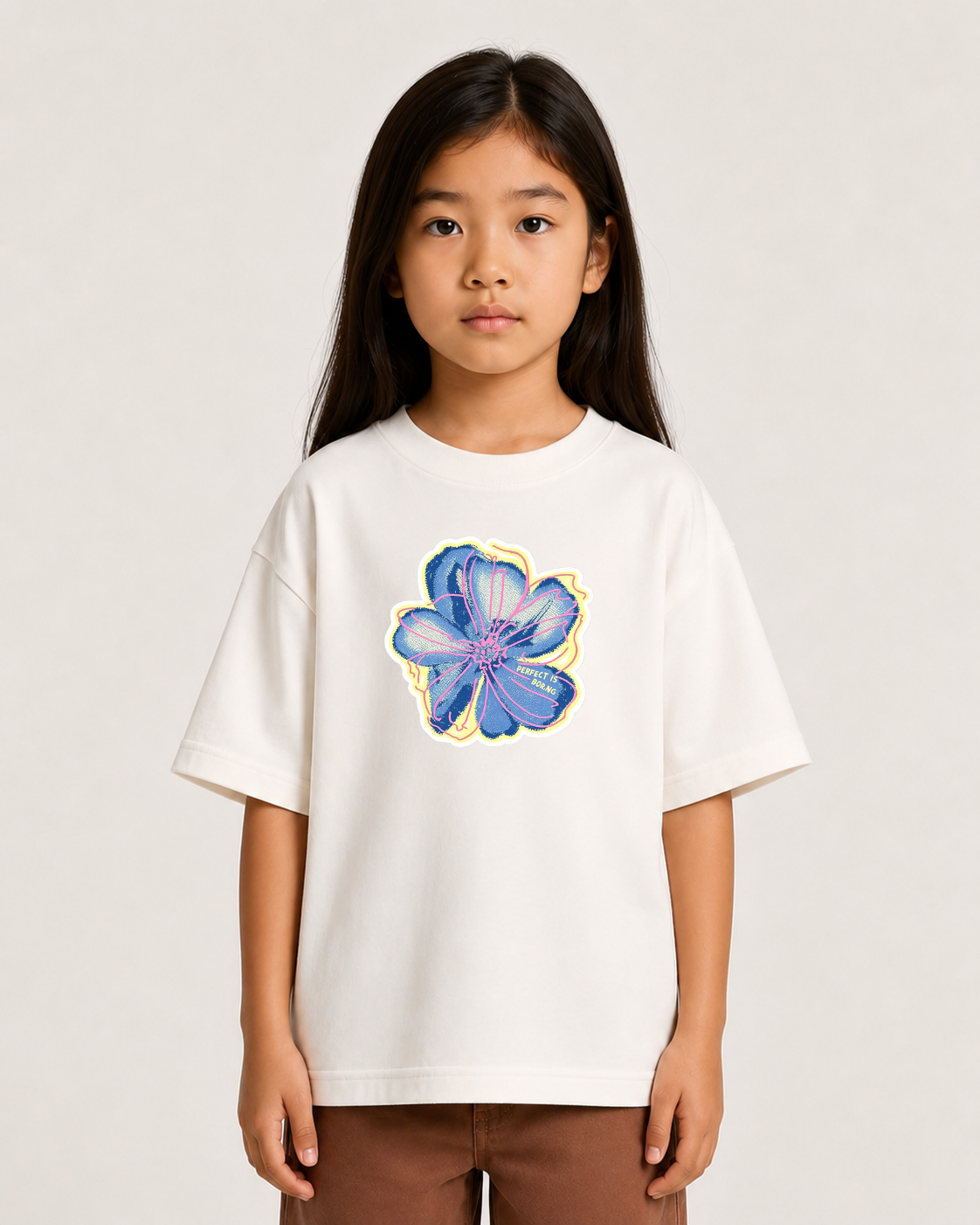 Camiseta feminina Flor azul
