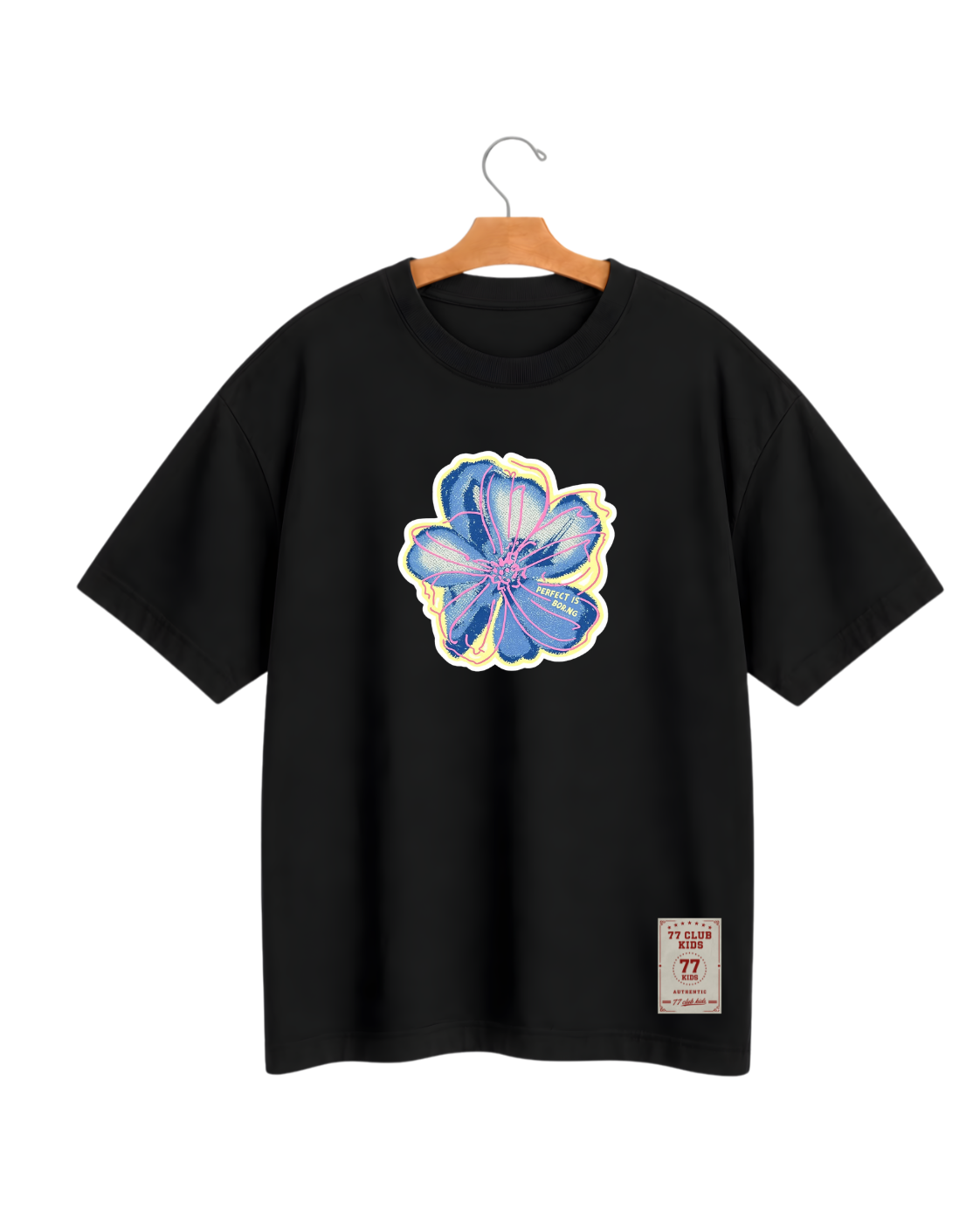 Camiseta feminina Flor azul