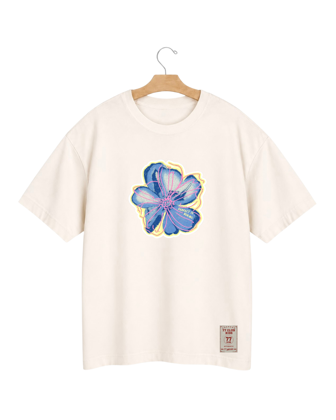 Camiseta feminina Flor azul